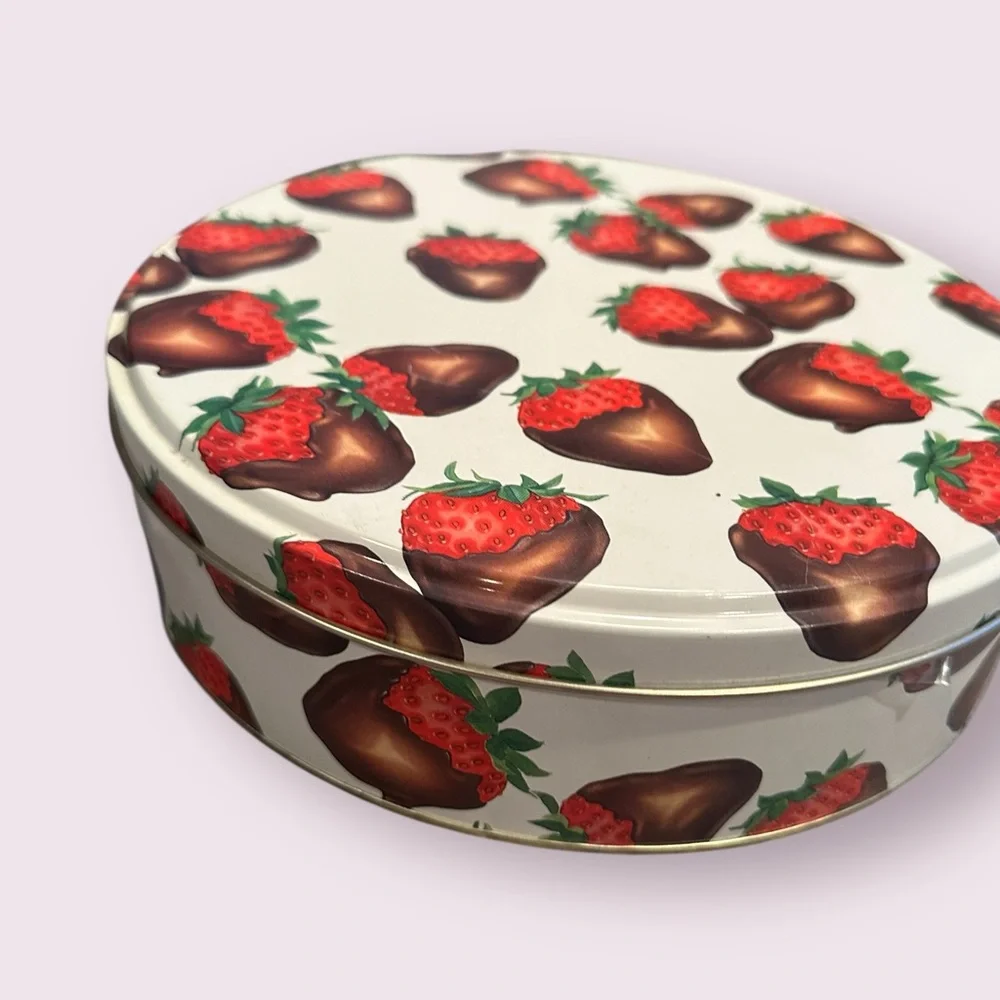 Department 56 Sweets Chocolate Covered Strawberry Round Nesting Tin Set - Picture 2 of 12